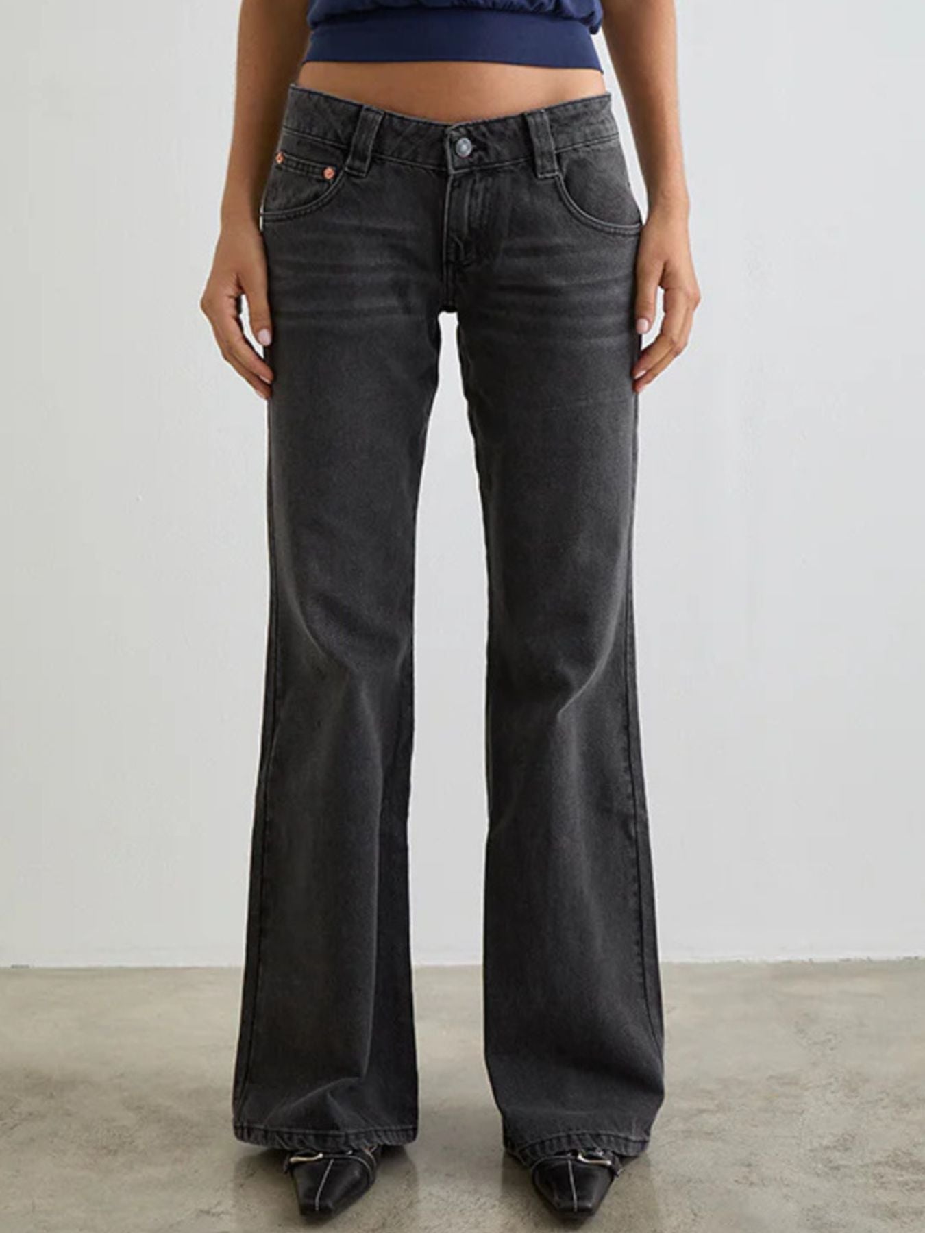Low Rise Flare Leg Jeans - Be Bliss Boutique