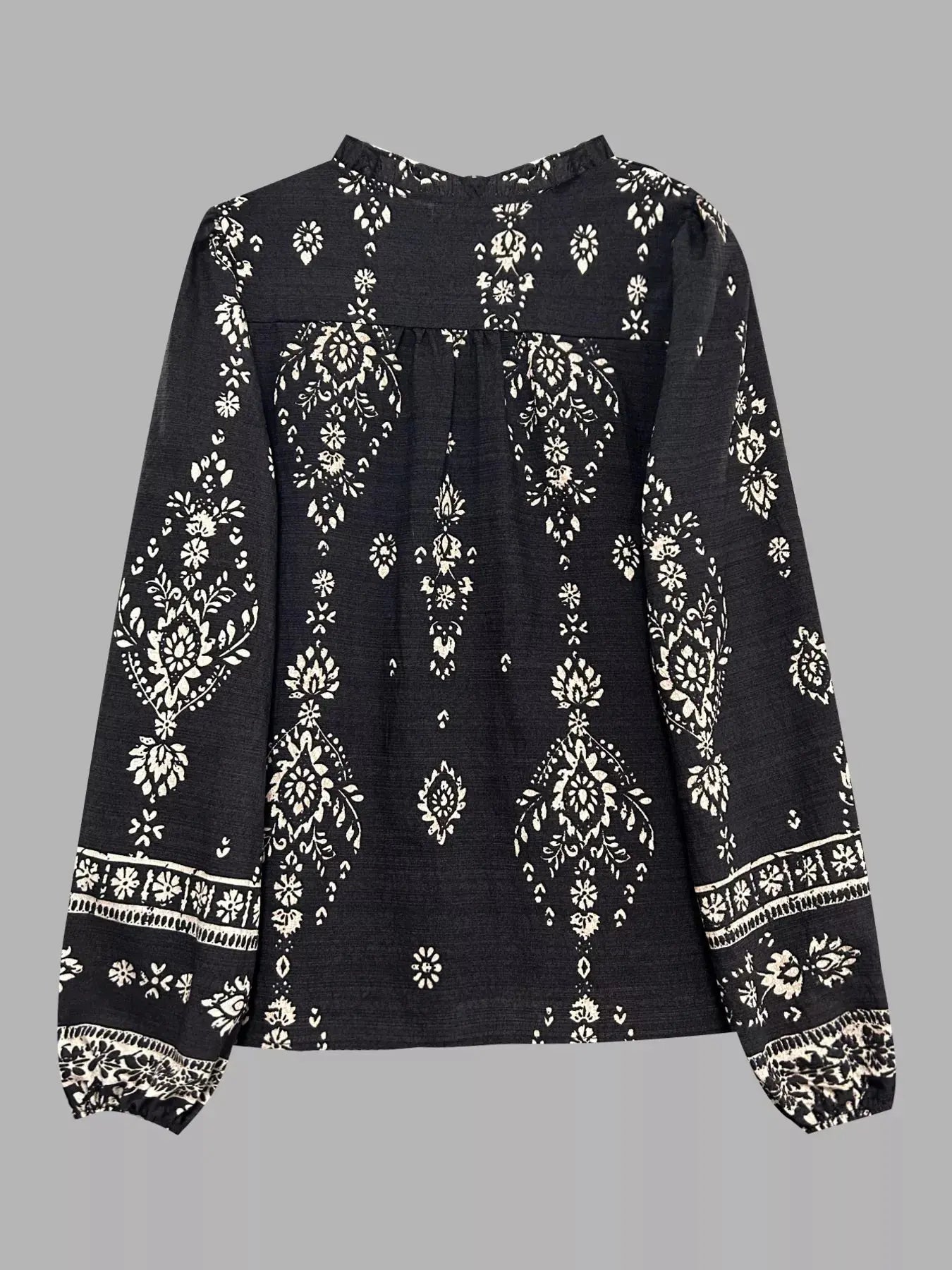 Printed Long Sleeve Boho Blouse - Be Bliss Boutique