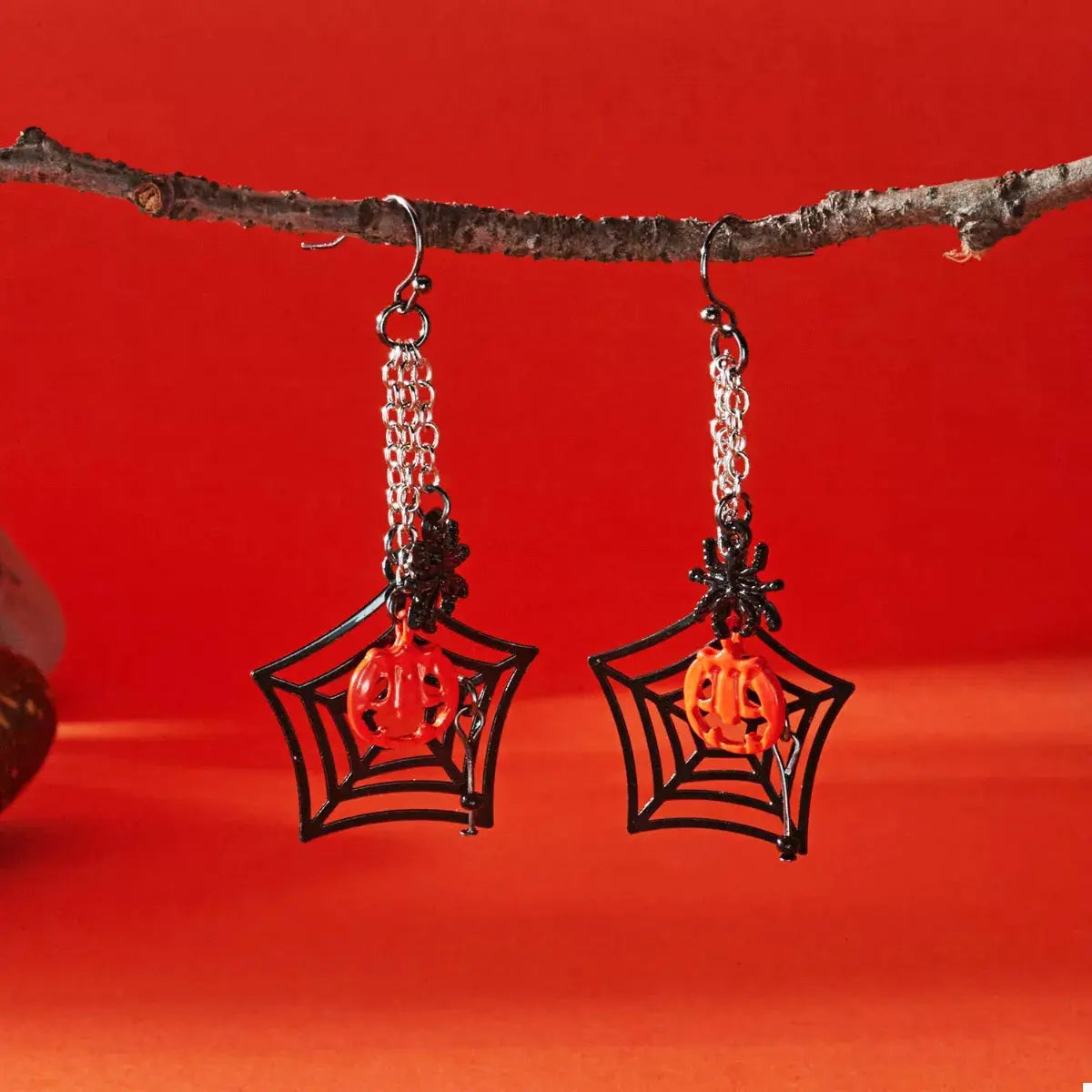 Spider Web Halloween Dangle Earrings - Be Bliss Boutique