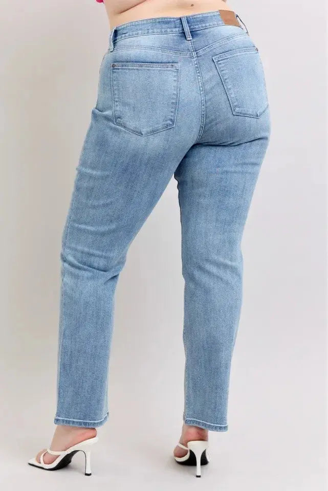 Plus Size High Waist Judy Blue Dad Jeans - Be Bliss Boutique