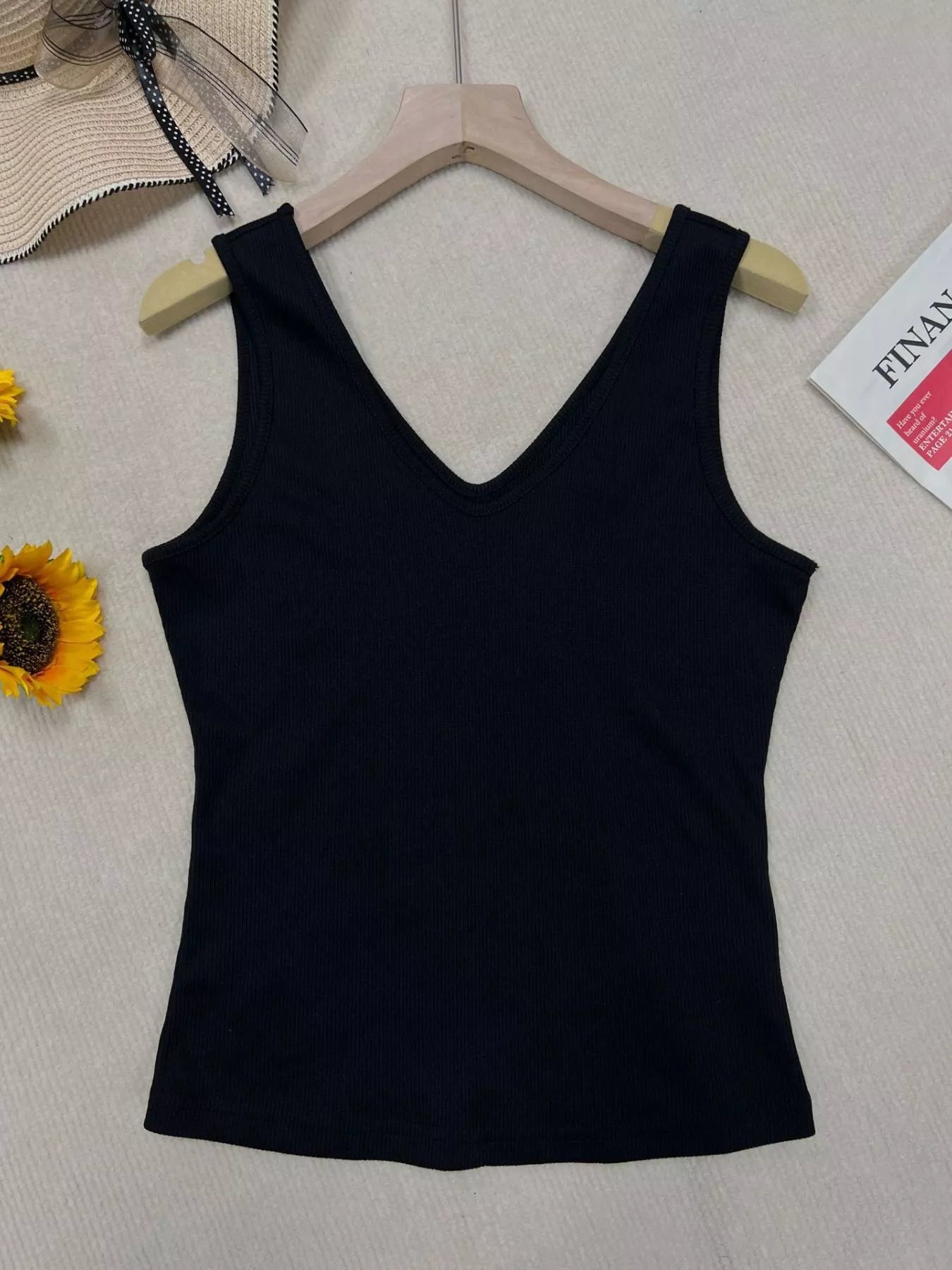 Slim Fit V Neck Tank Top - Be Bliss Boutique