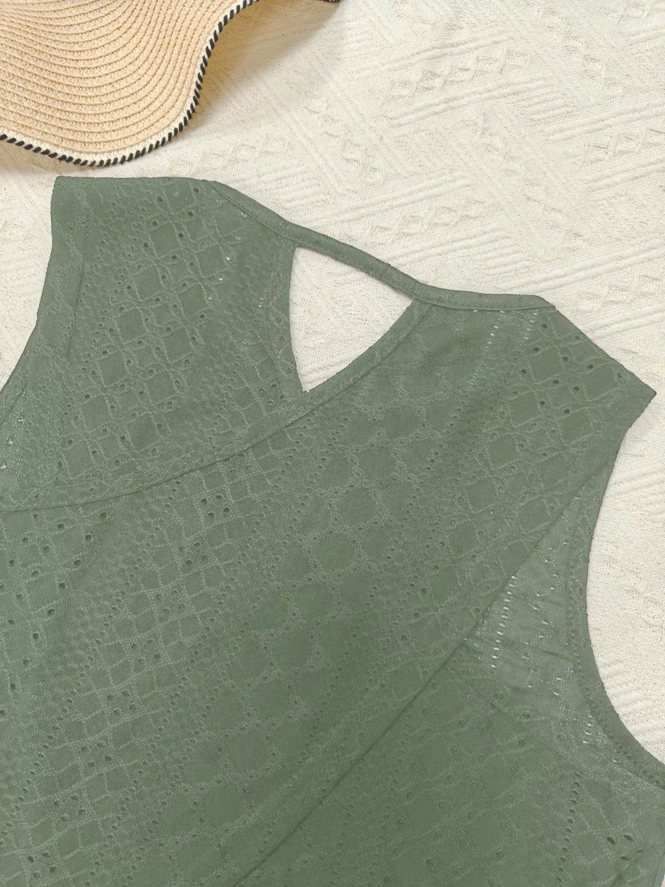 Hollow-Out Knit Tank Top - Be Bliss Boutique