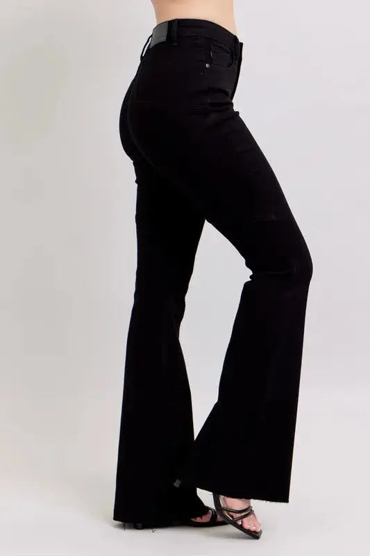 Plus Size High Waist Star Seam Detail Flare Leg Judy Blue Jeans - Be Bliss Boutique