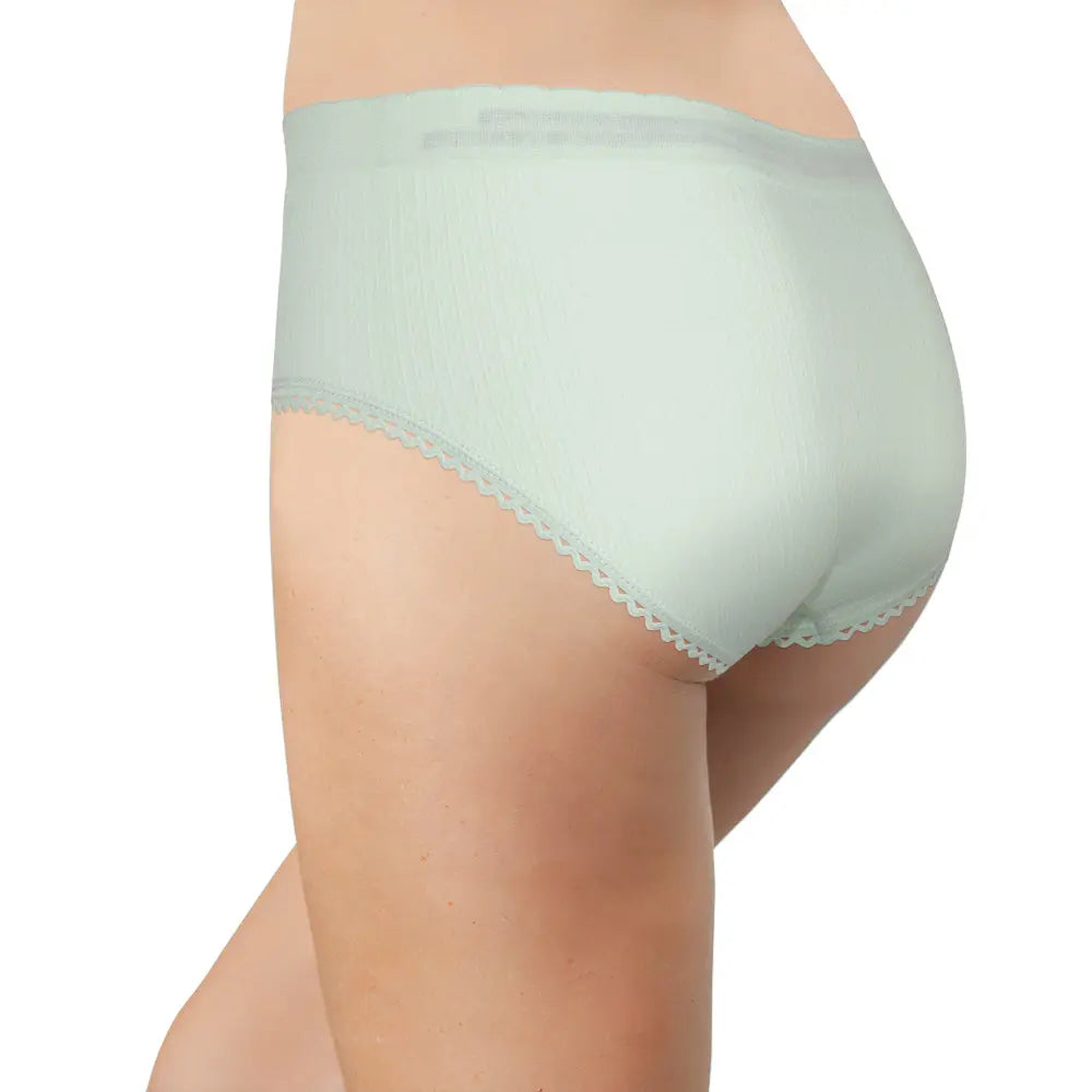 Seamless Textured Hipster with Picot Trim in Jade - Be Bliss Boutique
