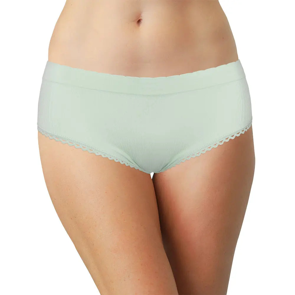 Seamless Textured Hipster with Picot Trim in Jade - Be Bliss Boutique