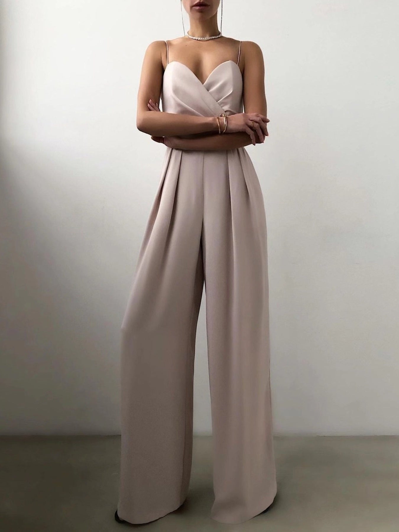 Full Size Spaghetti Strap Wide Leg Jumpsuit - Be Bliss Boutique