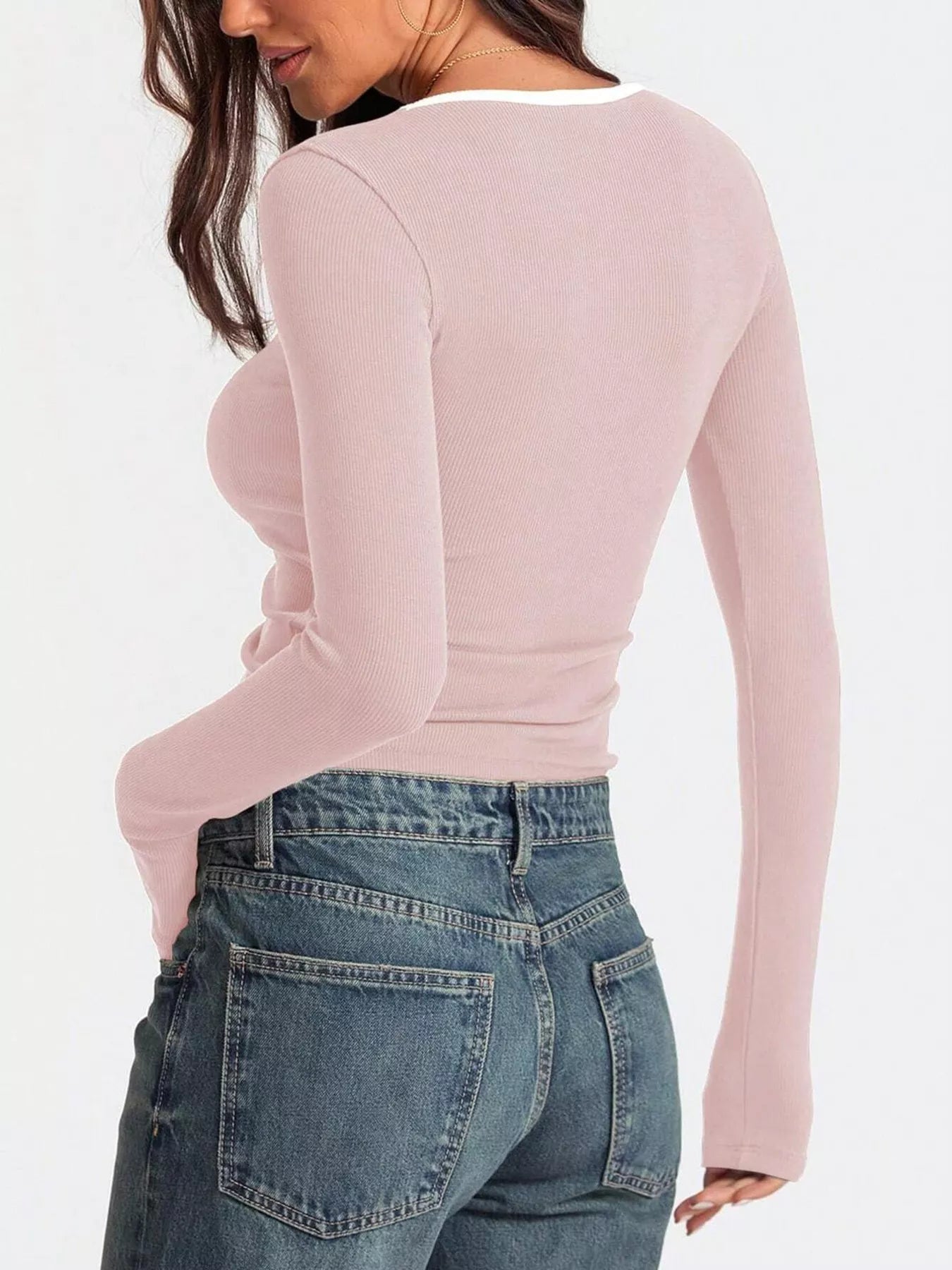 Scoop Neck Long Sleeve T-Shirt - Be Bliss Boutique