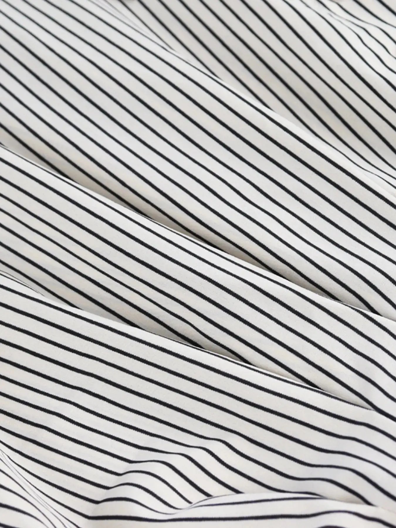 Pinstripe Puff Sleeve Cinched Waist Button Up Shirt - Be Bliss Boutique