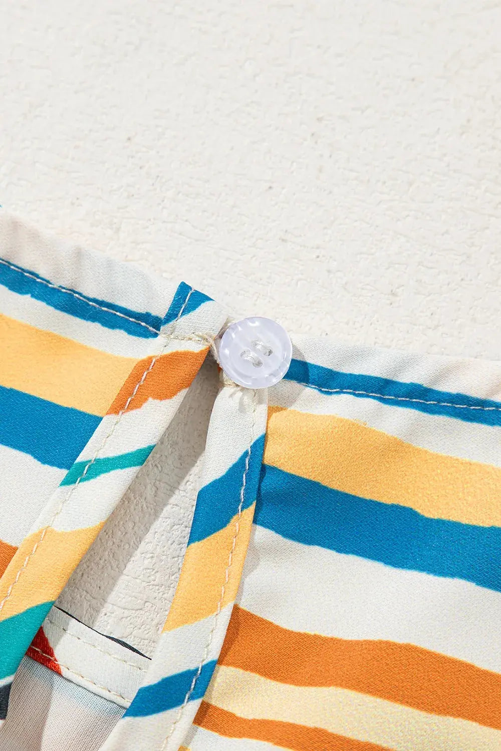 Multicolor Striped Flutter Sleeve Blouse - Be Bliss Boutique