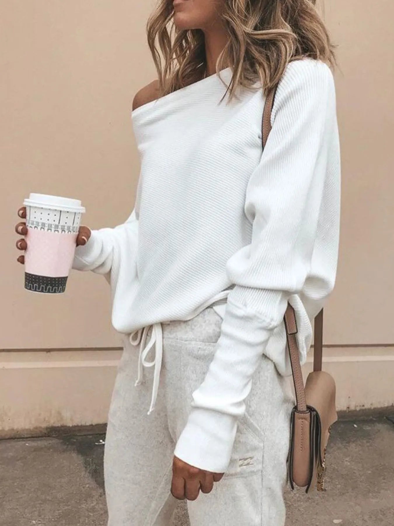 Single Shoulder Ribbed Knit Top - Be Bliss Boutique