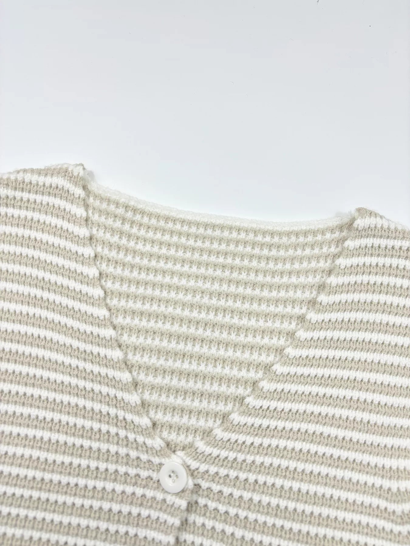 Striped Button-Down Cropped Sweater Vest - Be Bliss Boutique