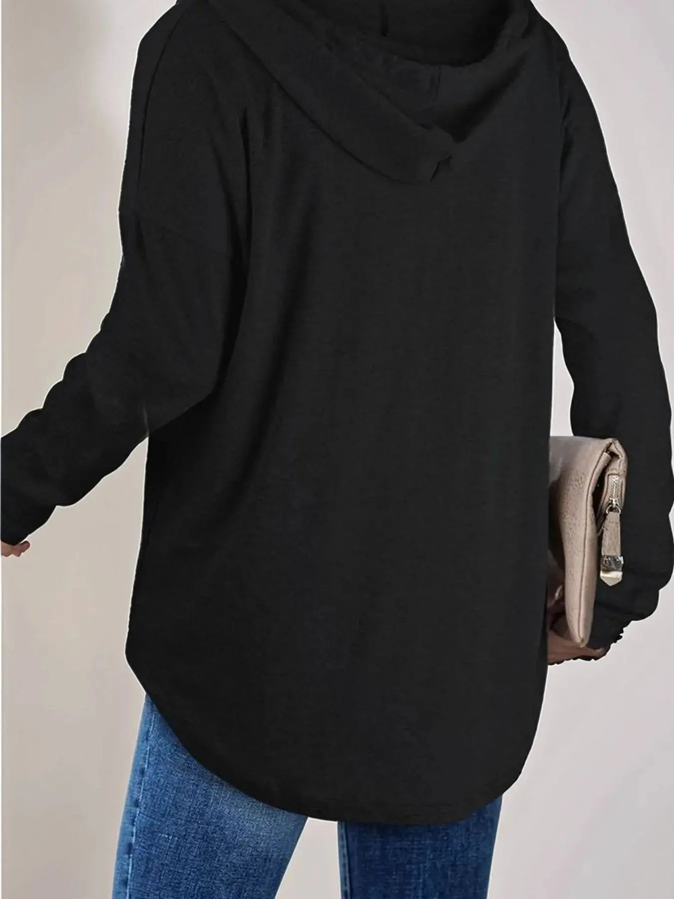 Plus Size Drawstring Long Sleeve Hoodie - Be Bliss Boutique