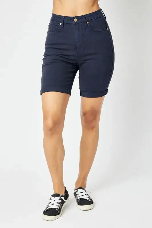 Full Size High Waist Tummy Control Bermuda Shorts by Judy Blue Jeans - Be Bliss Boutique
