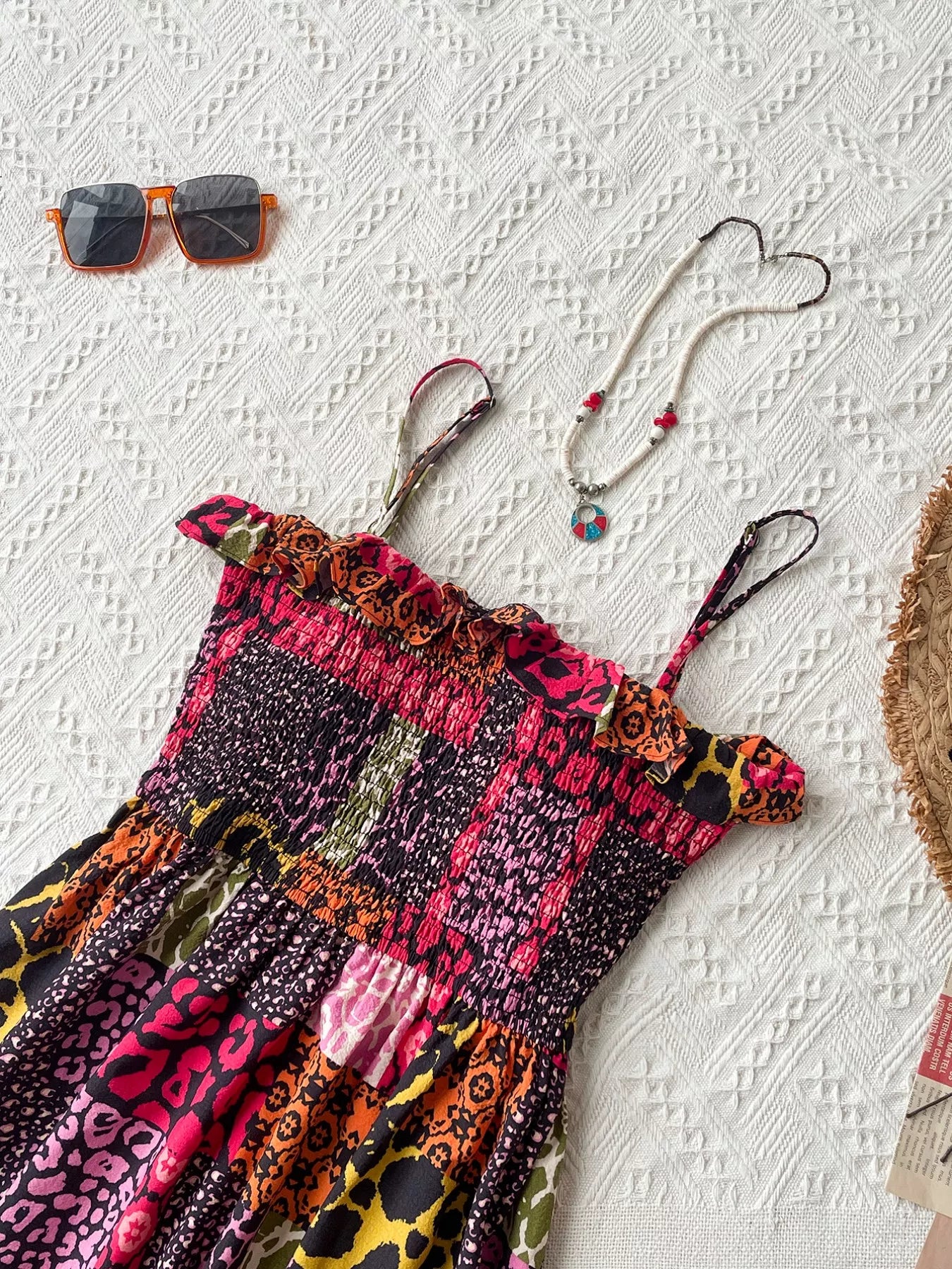 Smocked Leopard Print Cami Dress - Be Bliss Boutique