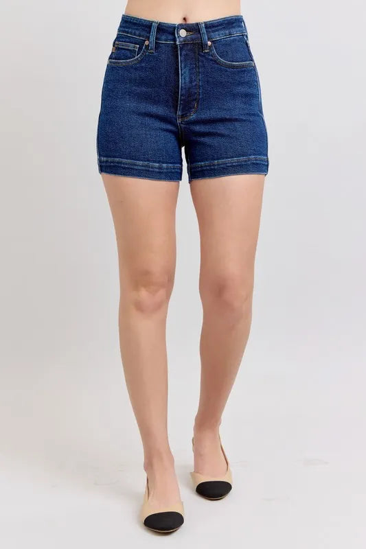 Judy Blue Full Size High Waist Tummy Control Denim Shorts - Be Bliss Boutique