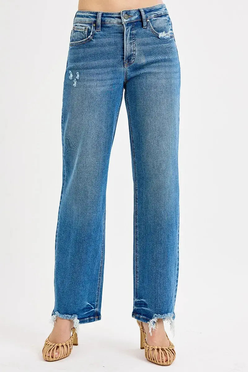 Full Size/Plus Size Mid Rise Baggy RISEN Jeans - Be Bliss Boutique