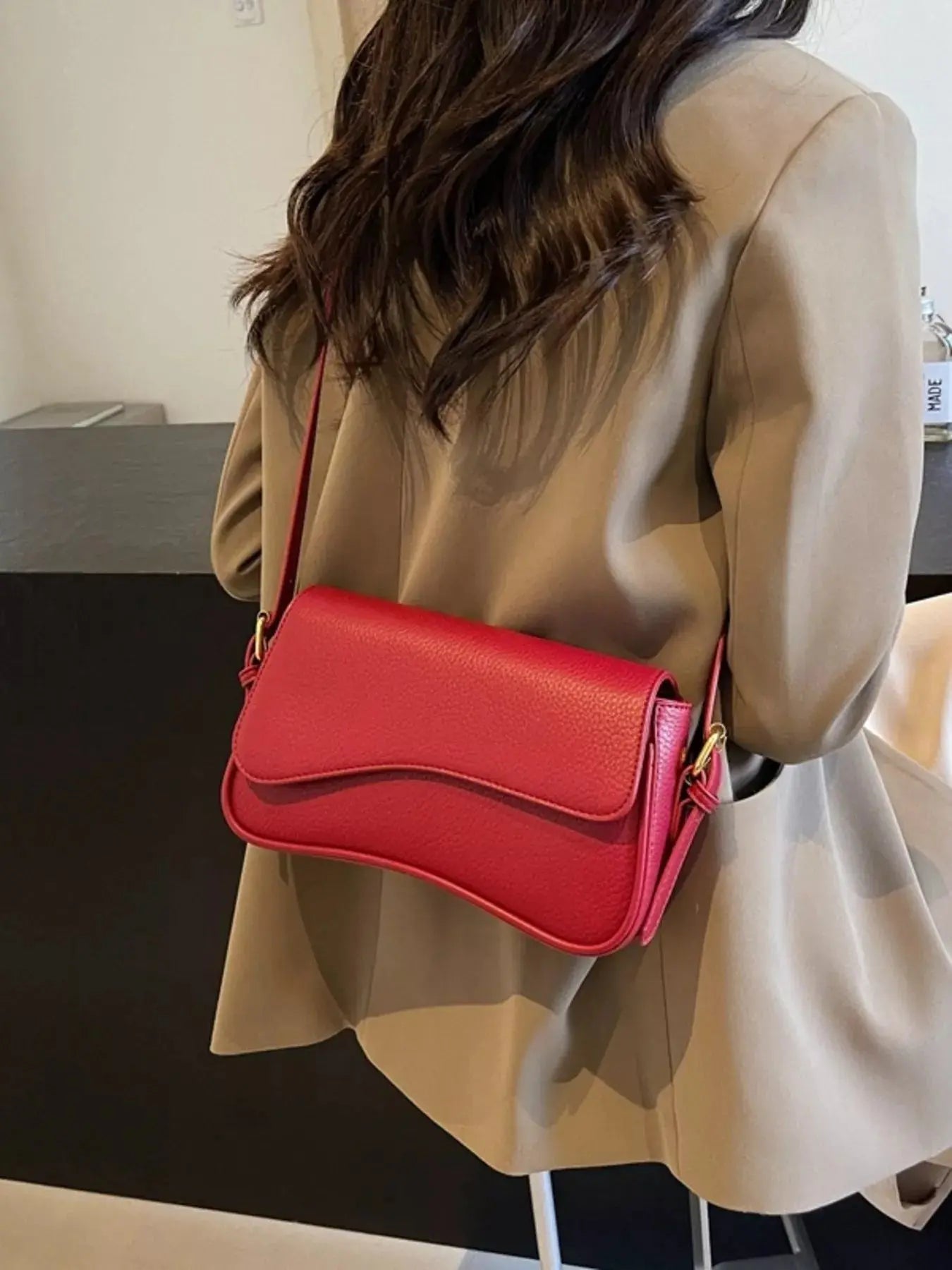 Solid Color Leather Crossbody Bag - Be Bliss Boutique
