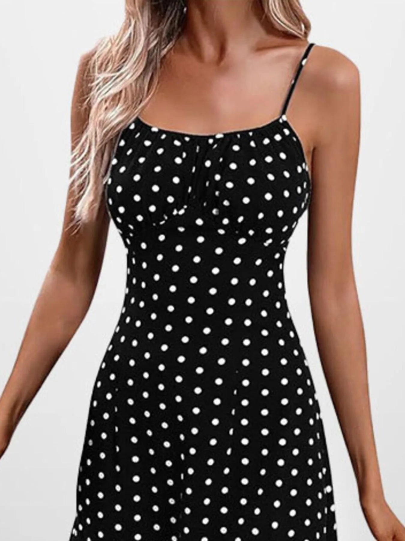 Full Size Slit Printed Cami Midi Dress - Be Bliss Boutique