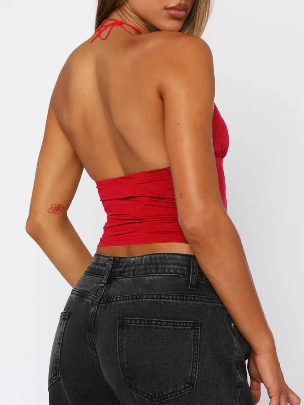 Devine Lace Detail Halter Neck Cami - Be Bliss Boutique