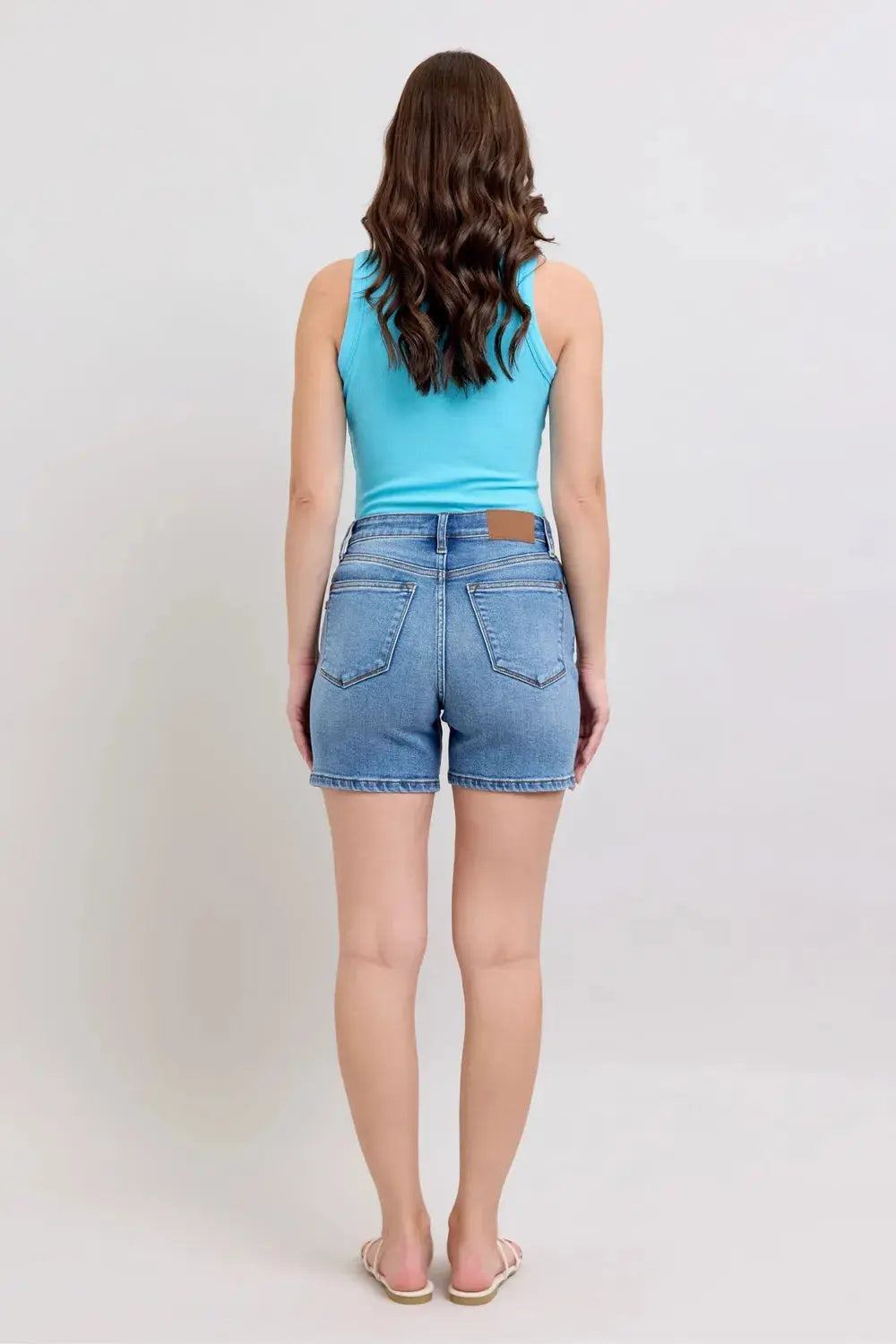 Judy Blue Full Size/Plus Size 2 Button Denim Shorts with Pockets - Be Bliss Boutique