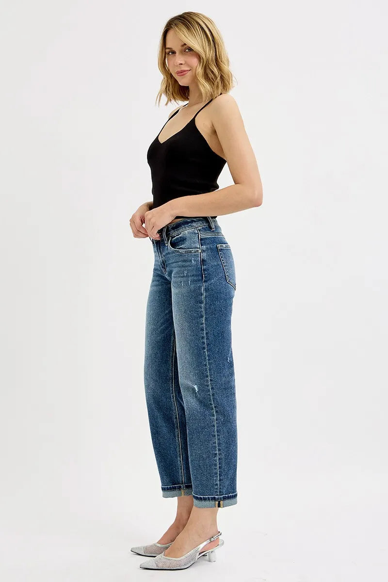 Low-Rise Crop Boyfriend RISEN Jeans – Full & Plus Size - Be Bliss Boutique