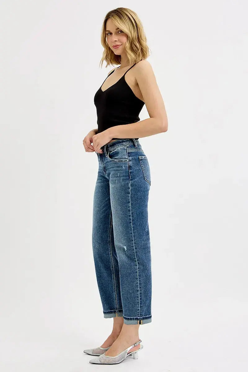 Low-Rise Crop Boyfriend RISEN Jeans – Full & Plus Size - Be Bliss Boutique