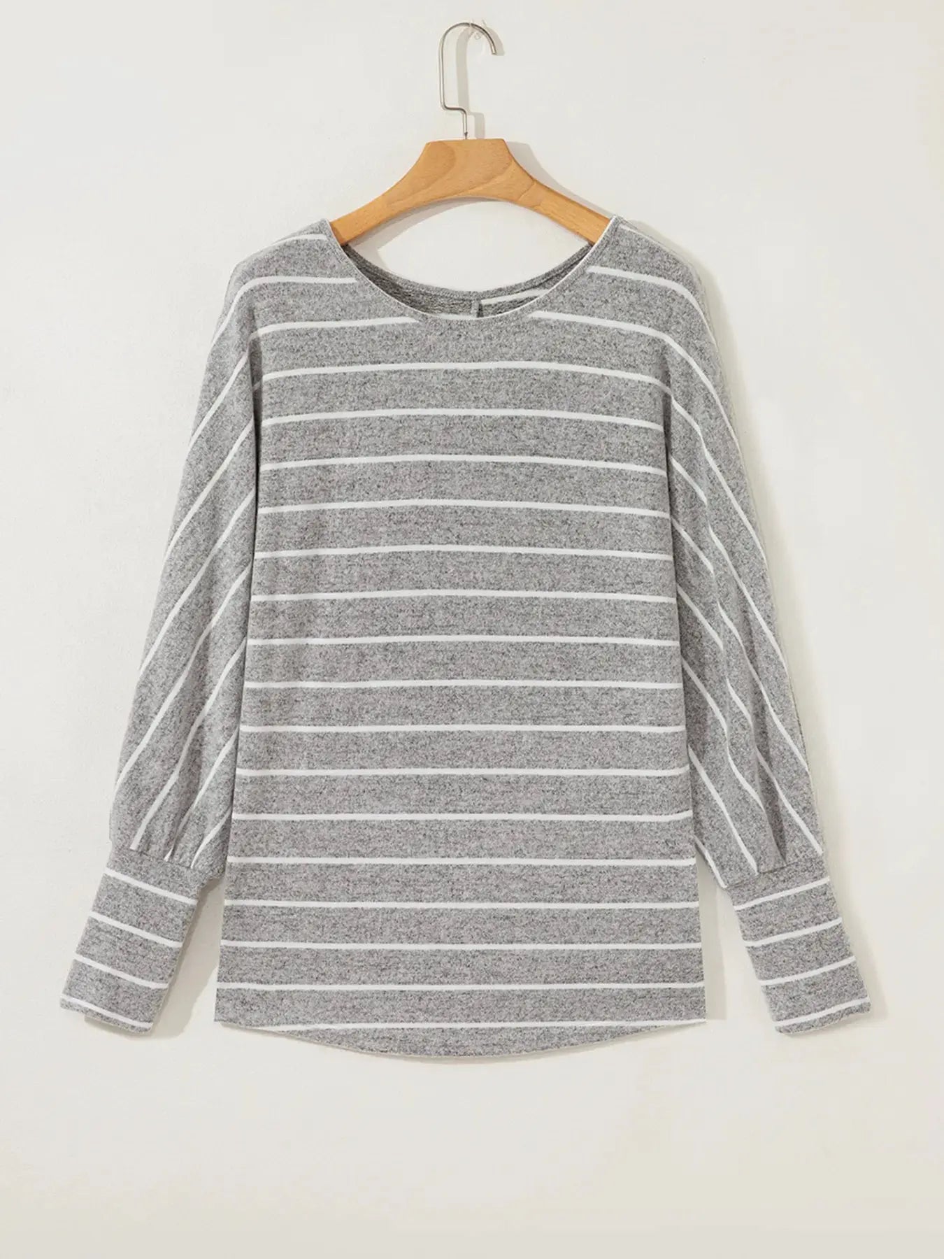 Striped Dolman Sleeve Drop Shoulder Top - Be Bliss Boutique