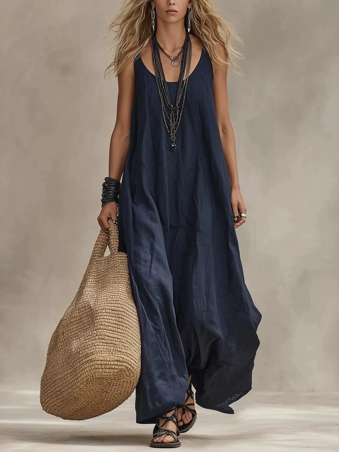 Full Size Scoop Neck Sleeveless Maxi Dress - Be Bliss Boutique