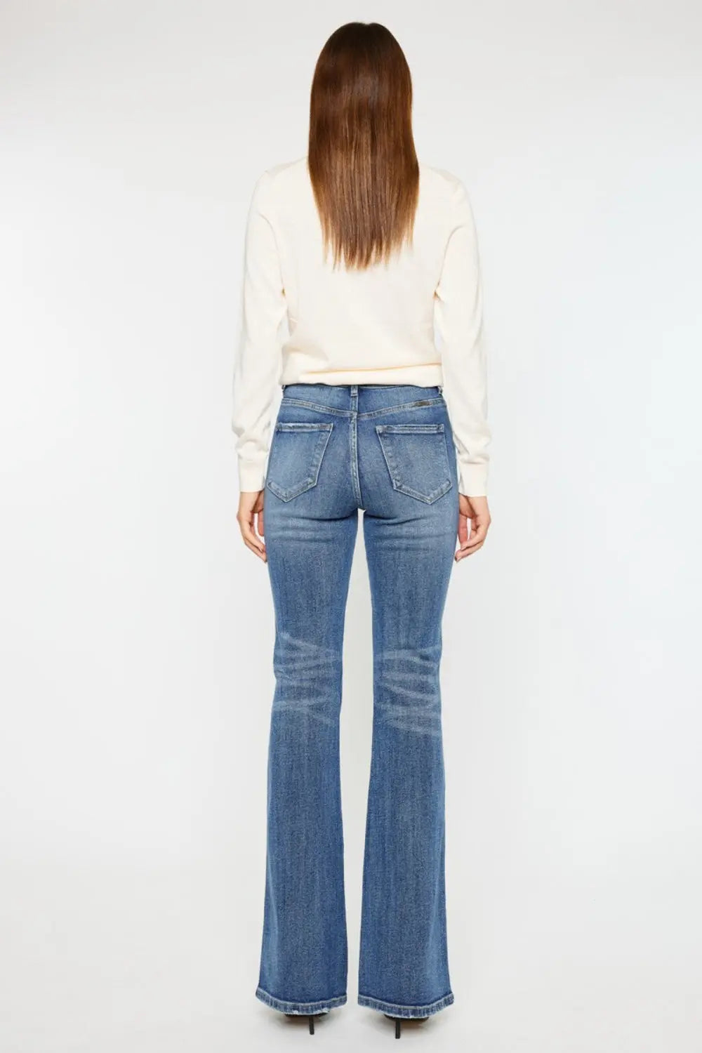Kancan Cat's Whiskers High Waist Flare Jeans - Be Bliss Boutique