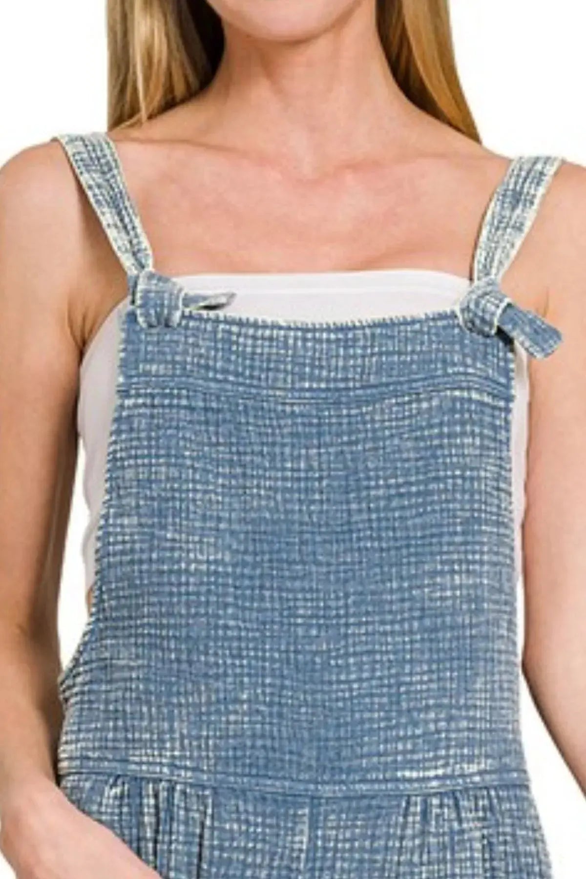 Zenana Woven Acid Washed Womens Gauze Romper - Be Bliss Boutique