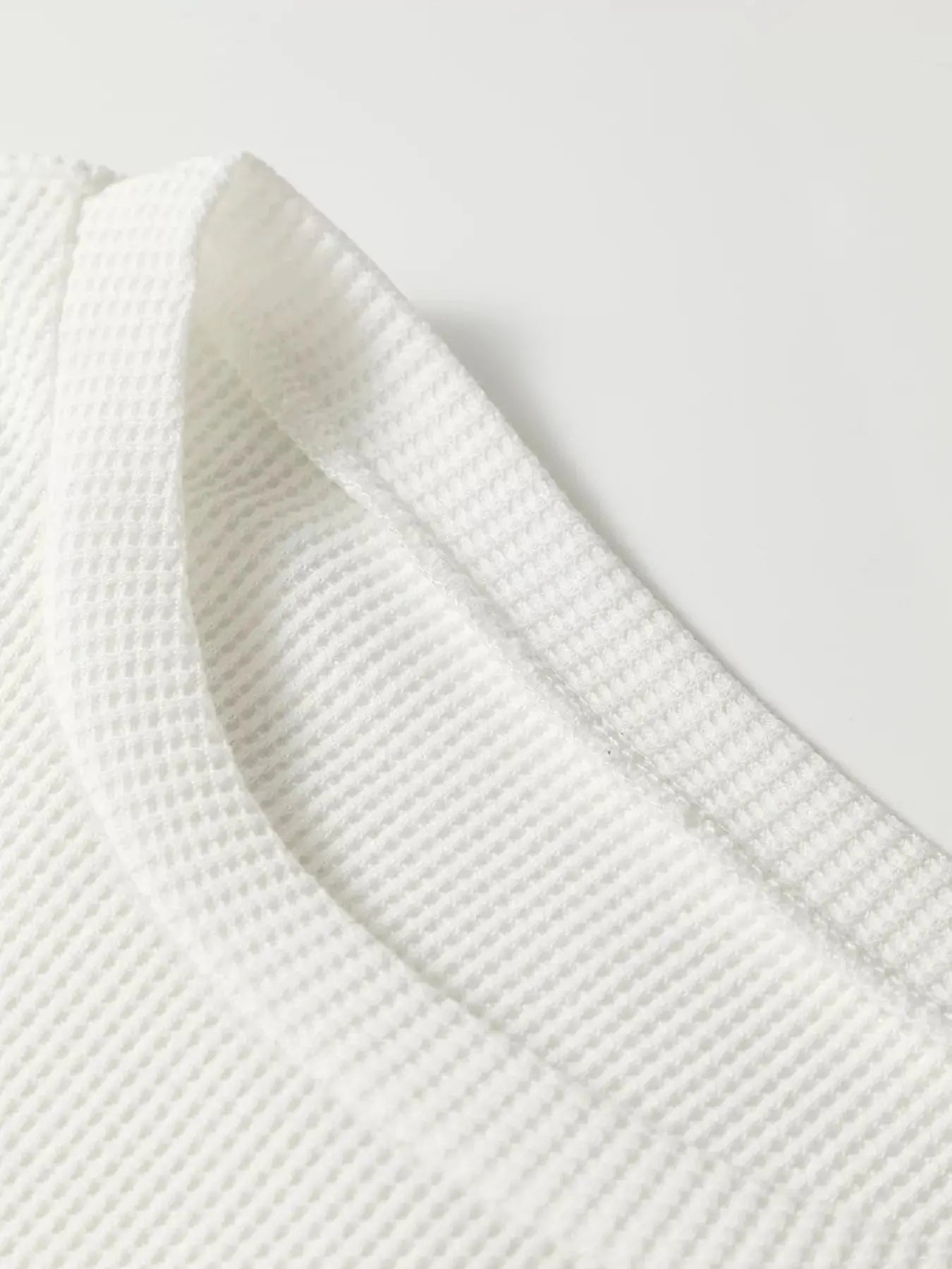 Rounded Neck Long Sleeve Waffle Knit Top - Be Bliss Boutique