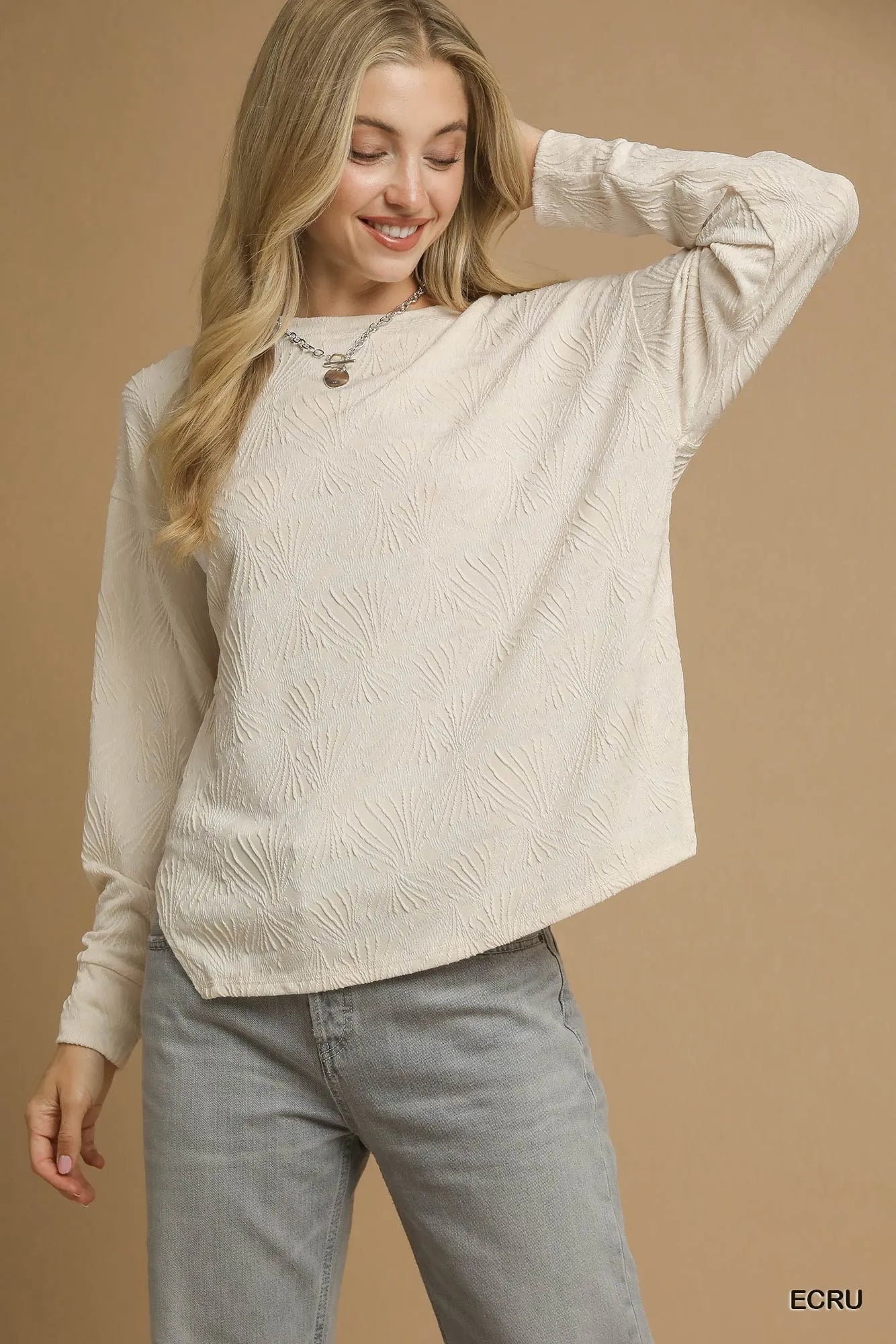 Umgee Textured Knit Long Sleeve Top - Be Bliss Boutique