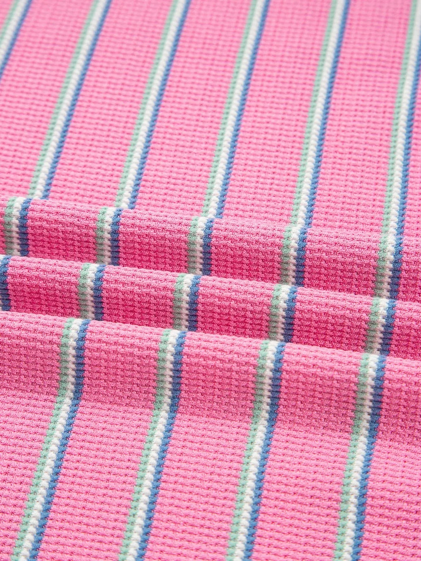 Striped Round Neck Textured Knit Long Sleeve Top - Be Bliss Boutique