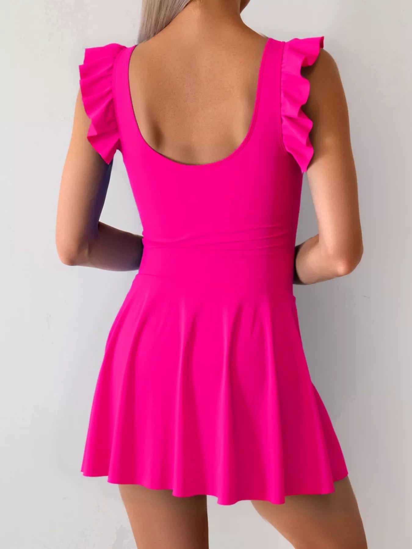 Ruffled Sleeve One Piece Swim Dress - Be Bliss Boutique