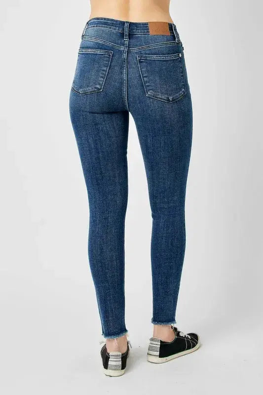 Full Size High Waist Distressed Skinny Leg Judy Blue Jeans - Be Bliss Boutique