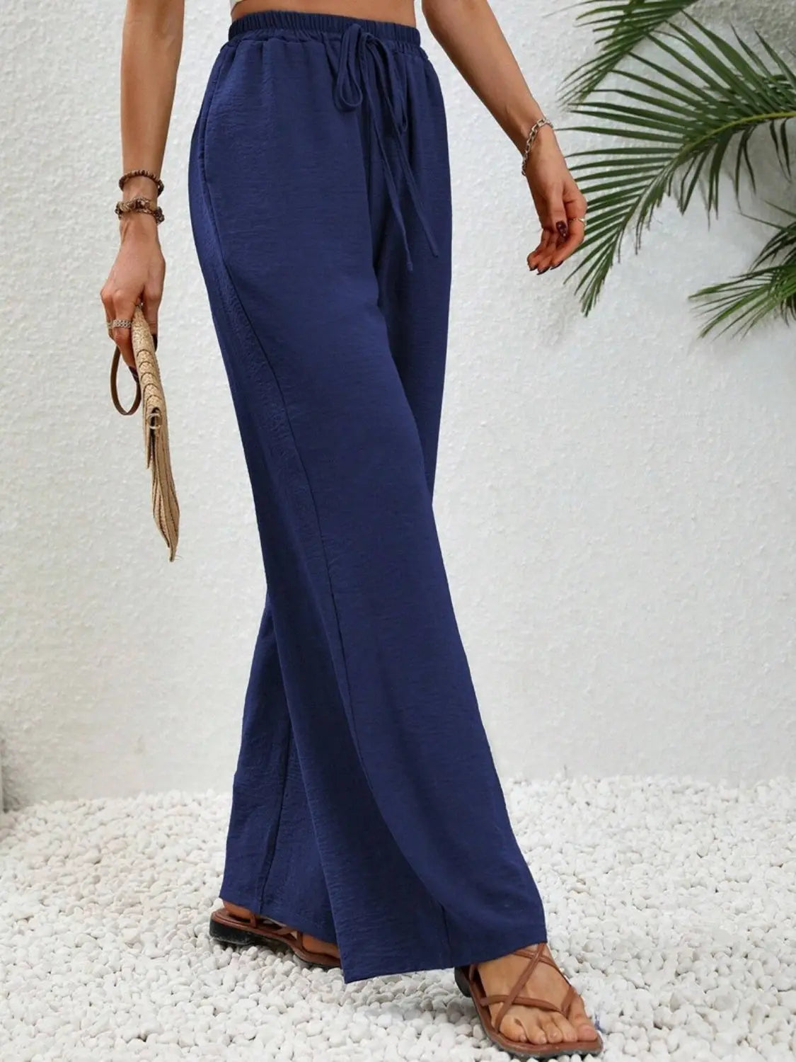 Wide Leg Drawstring Pants - Be Bliss Boutique