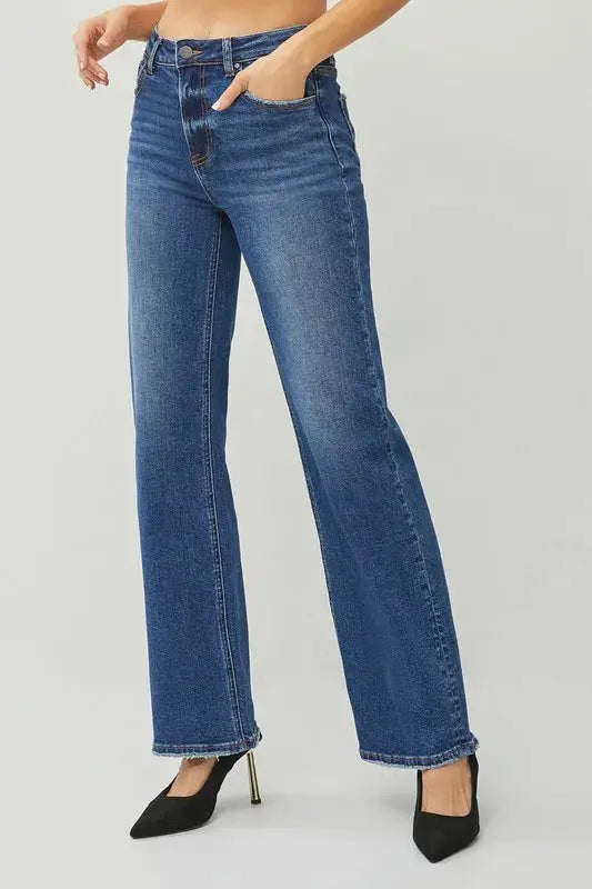 High Rise Straight Leg RISEN Jeans - Be Bliss Boutique