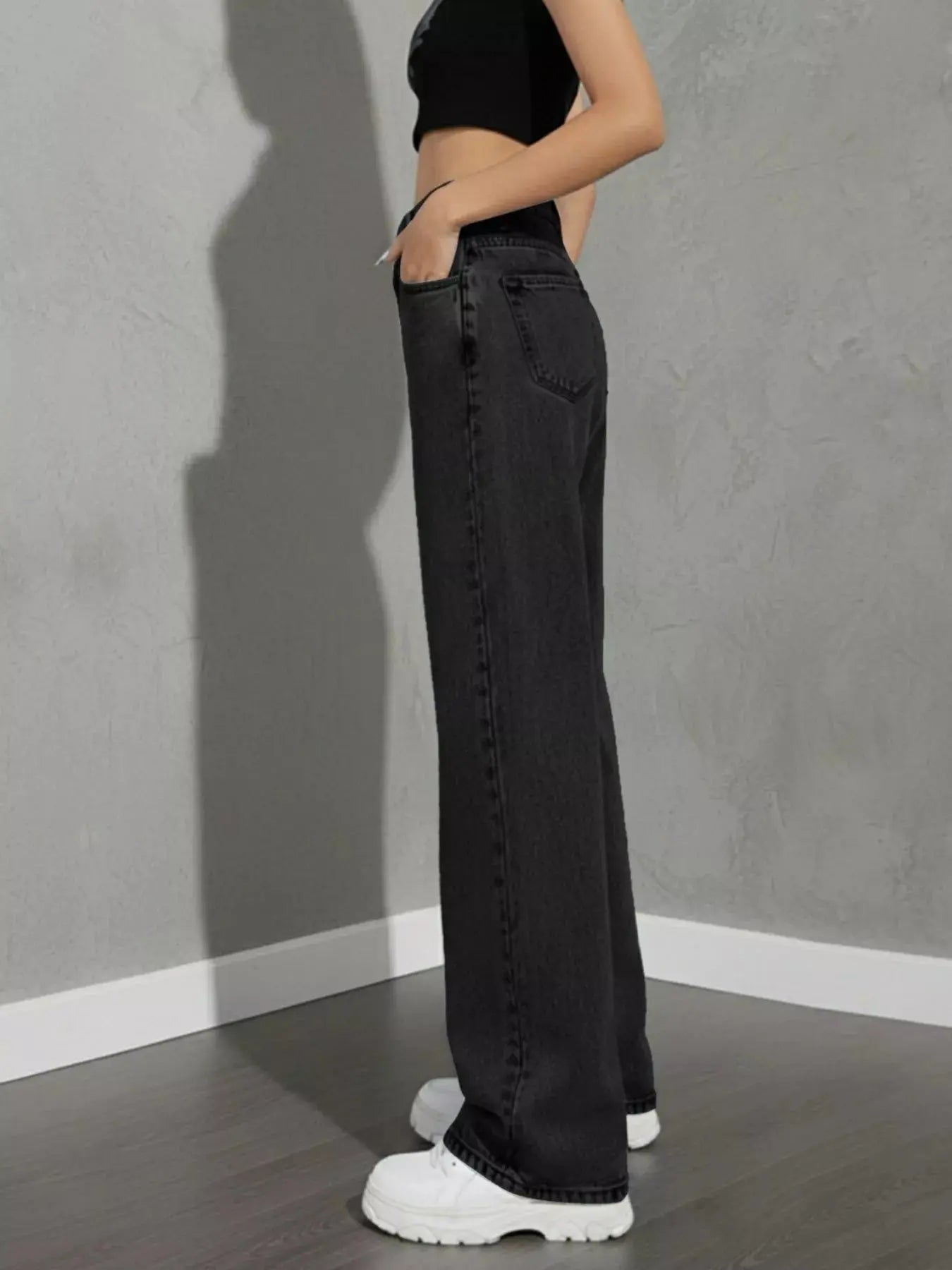 High Waist Wide Leg Denim Jeans - Be Bliss Boutique