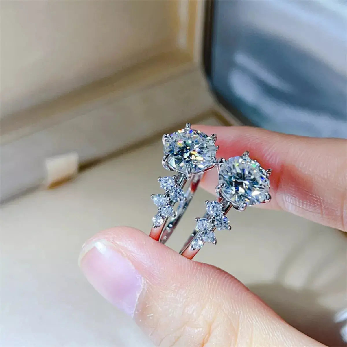 925 Sterling Silver 3 Carat Moissanite Ring - Be Bliss Boutique