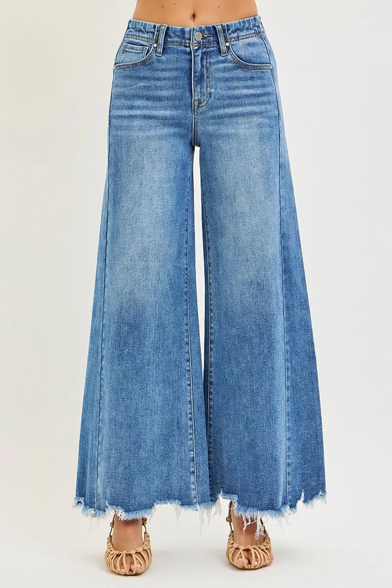 RISEN Jeans - High Rise Ankle Wide Jeans - Be Bliss Boutique