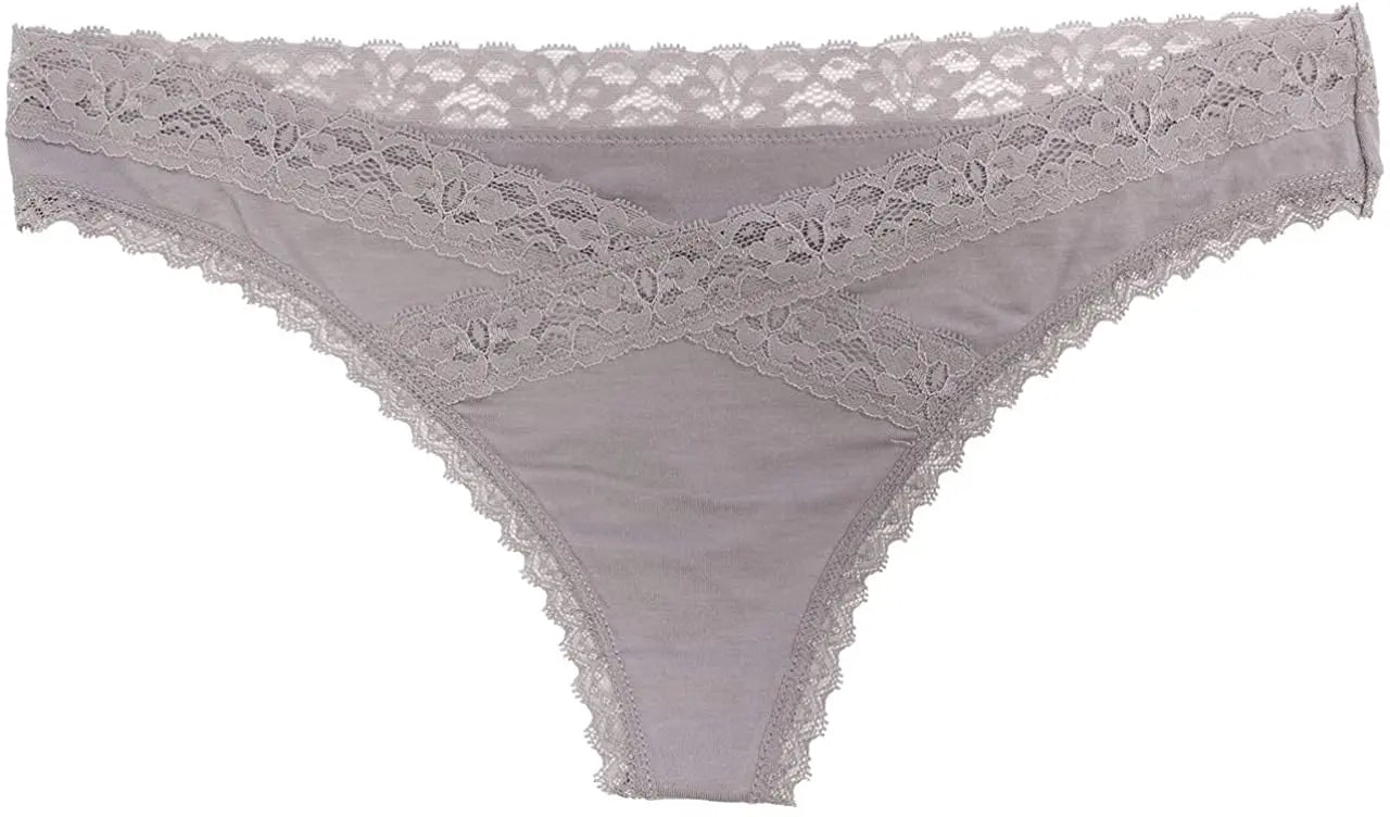 Modal Thong featuring Crossed Lace Trim - Be Bliss Boutique