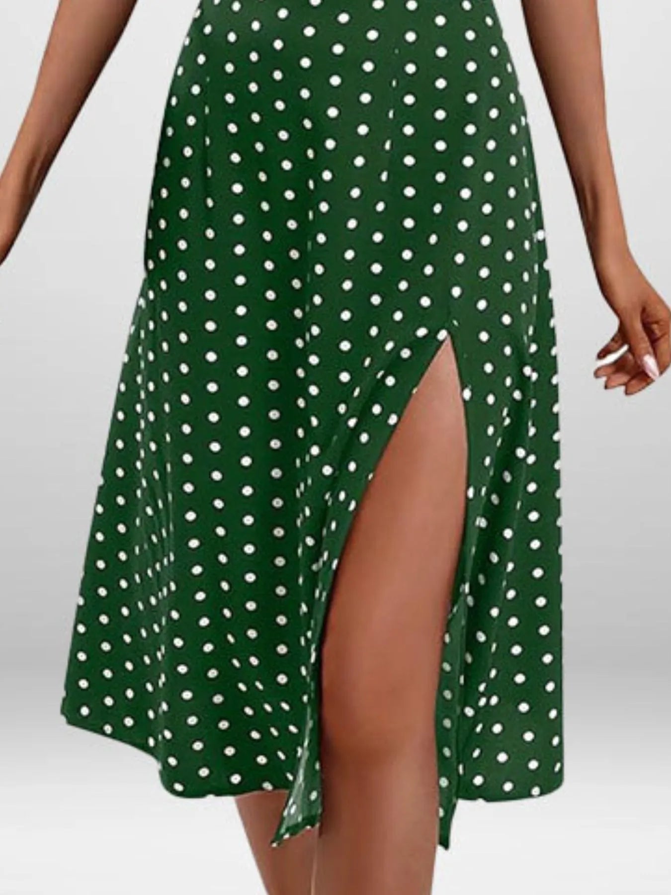 Full Size Slit Printed Cami Midi Dress - Be Bliss Boutique