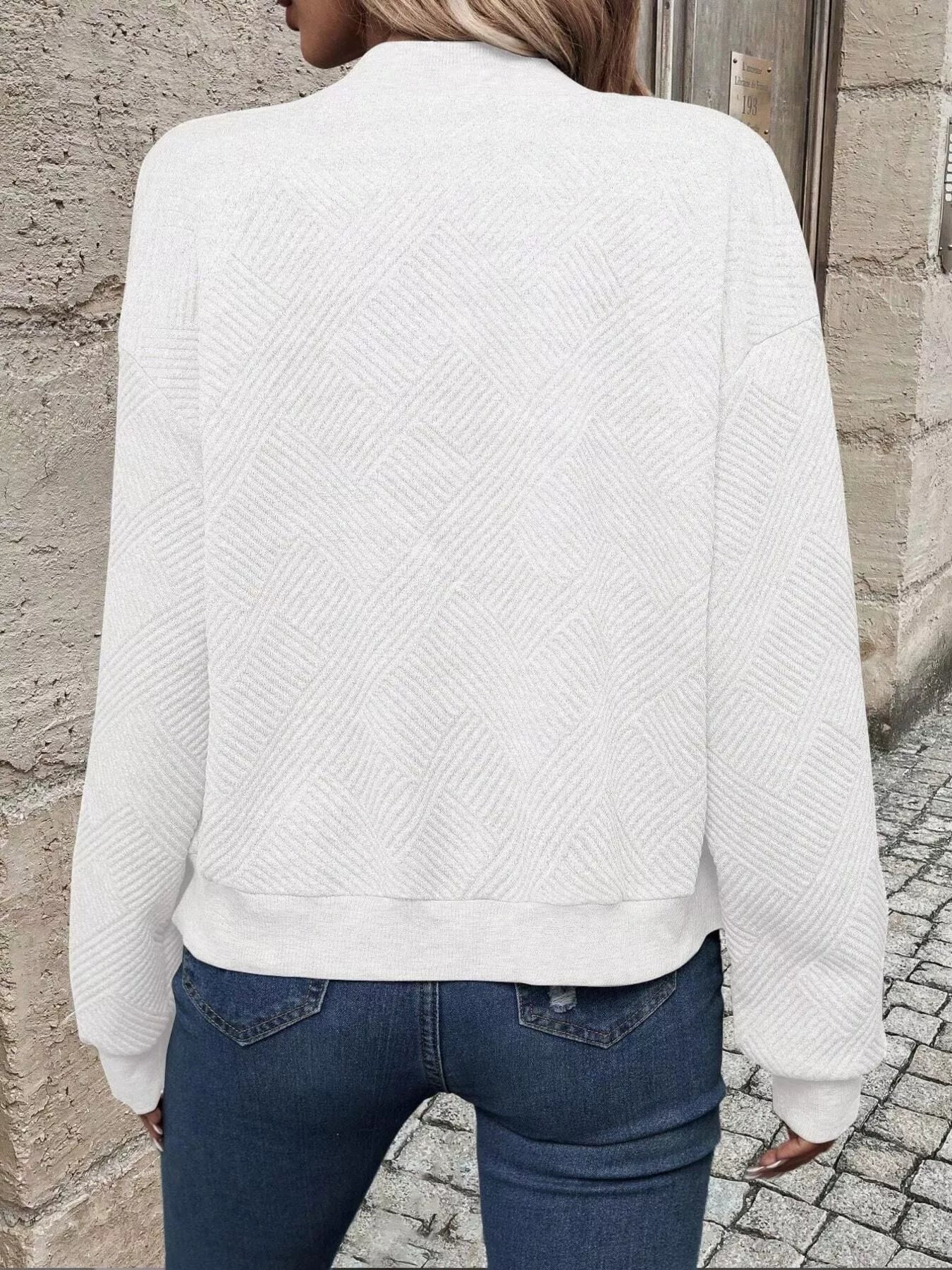 Texture Zip-Up Bomber Jacket - Be Bliss Boutique