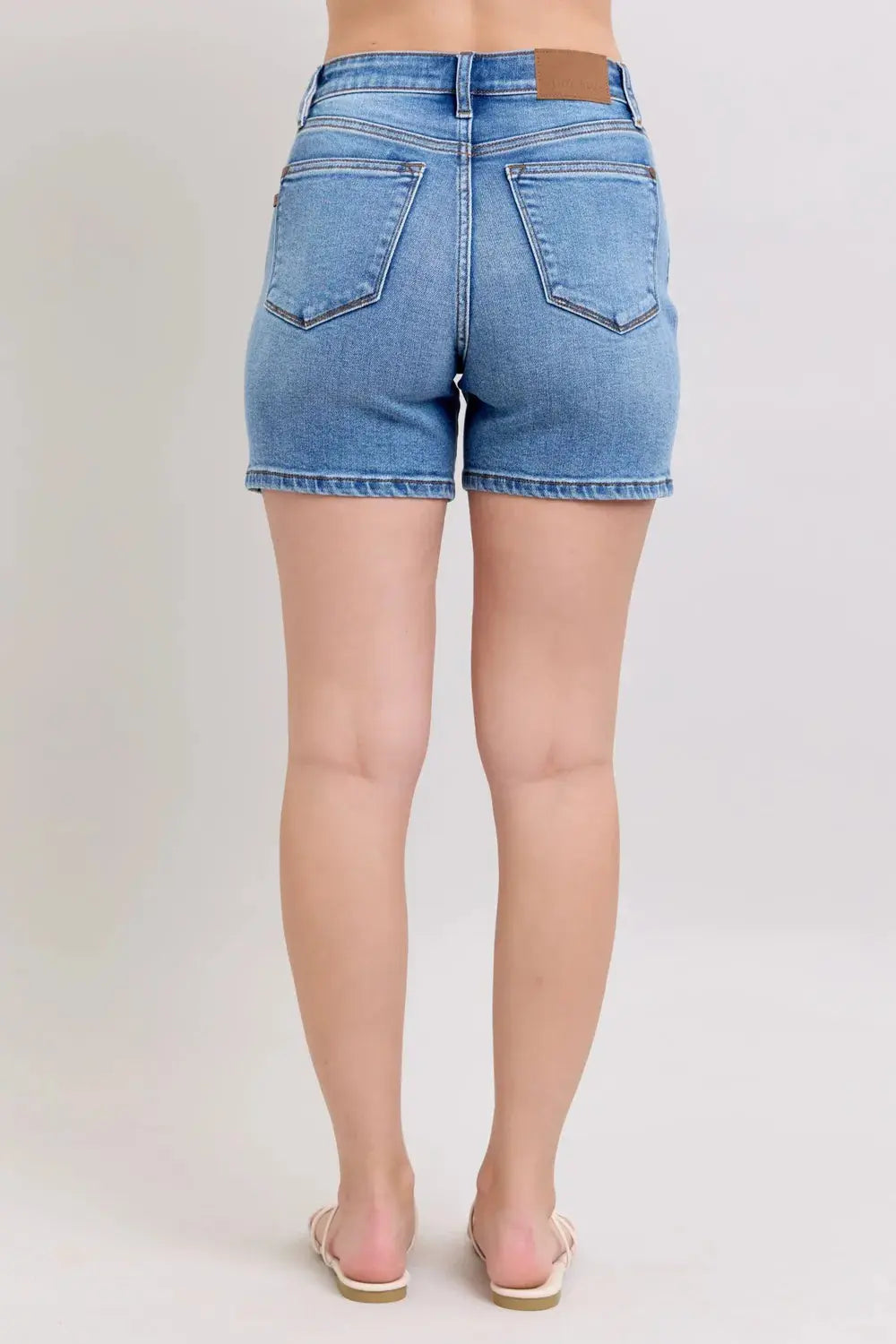 Judy Blue Full Size/Plus Size 2 Button Denim Shorts with Pockets - Be Bliss Boutique