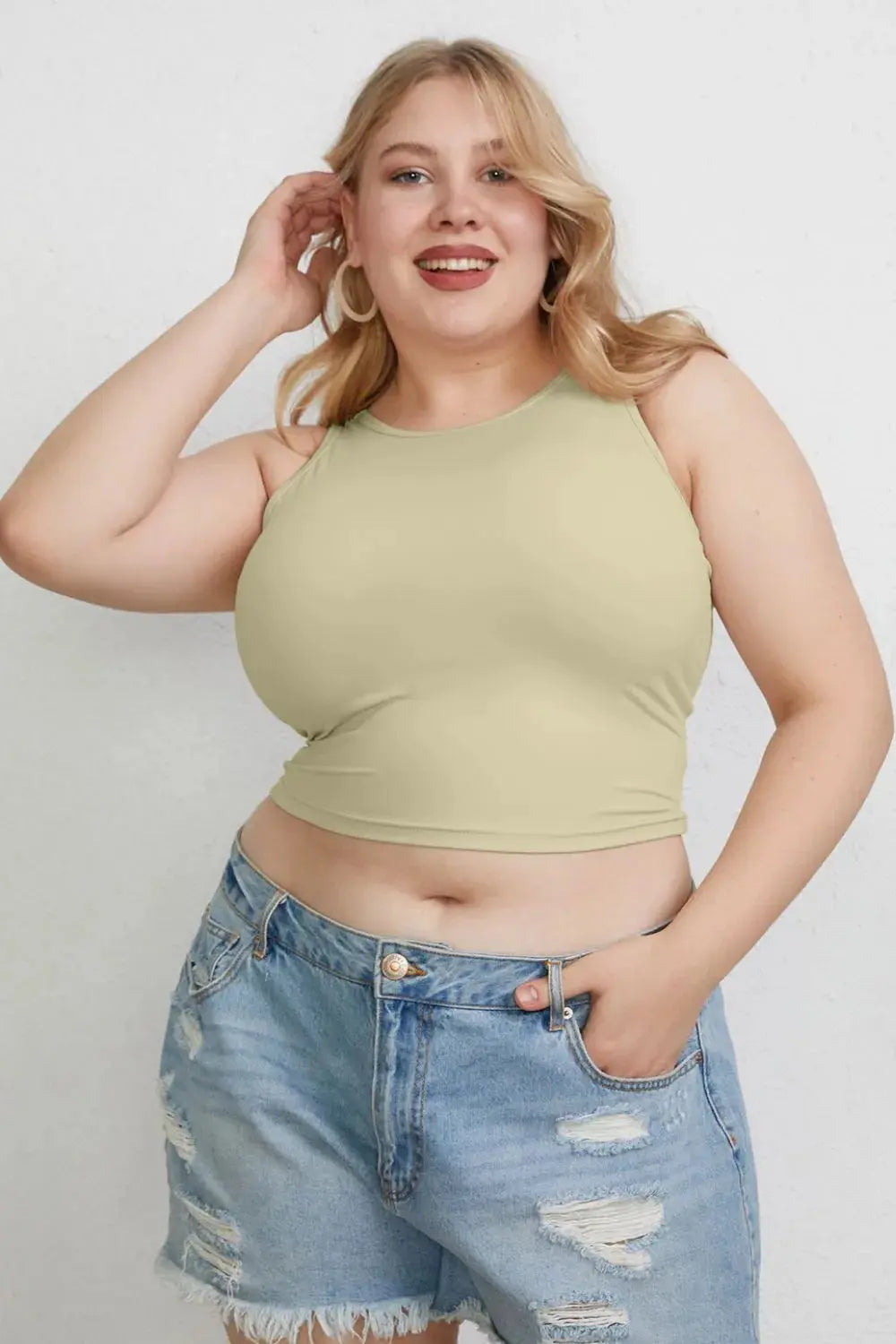 Basic Bae Full Size Round Neck Slim Fit Stretch Tank Top - Be Bliss Boutique