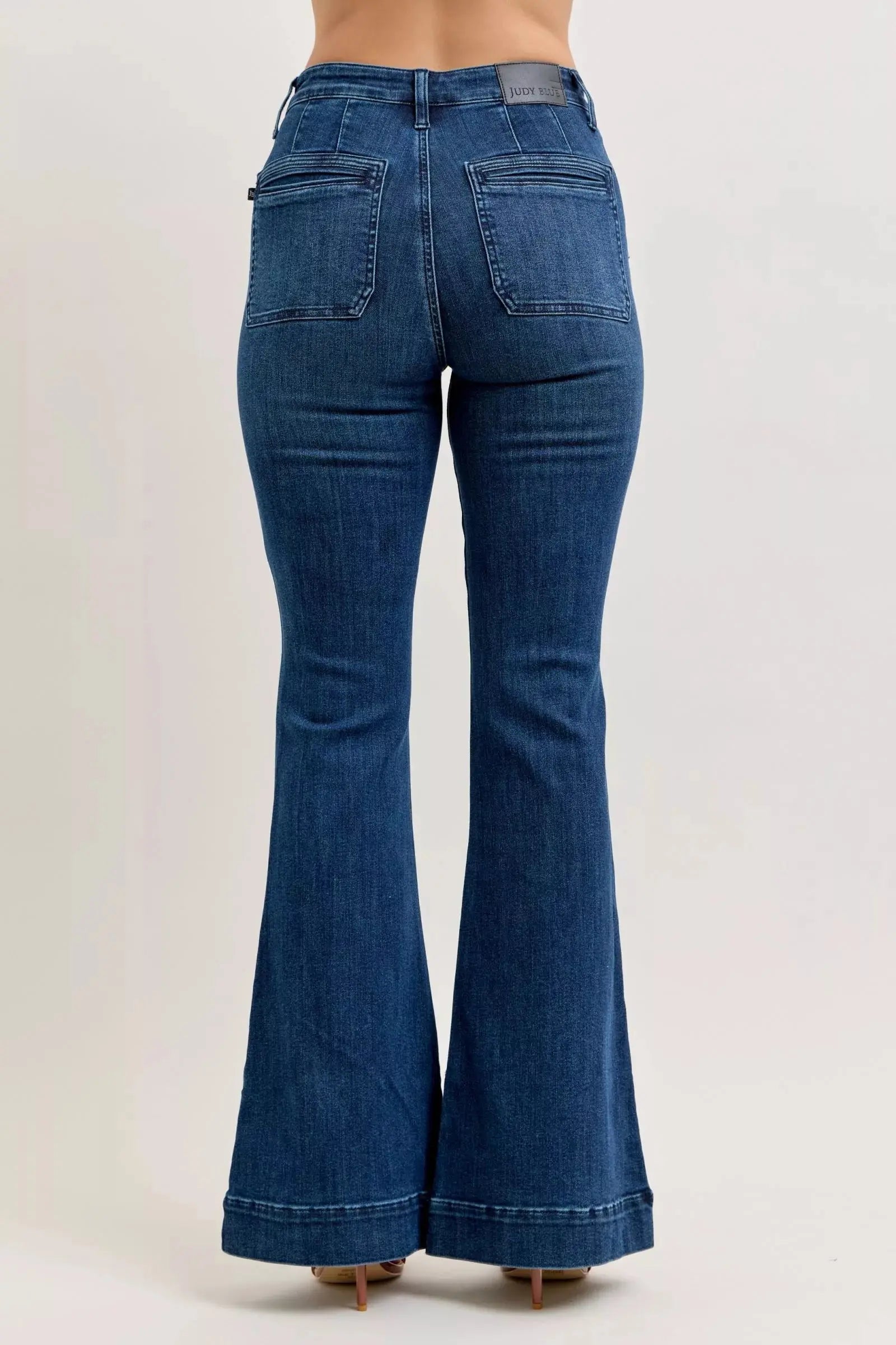 Judy Blue Jeans - High-Waisted Flare Jeans with Front Pockets - Be Bliss Boutique