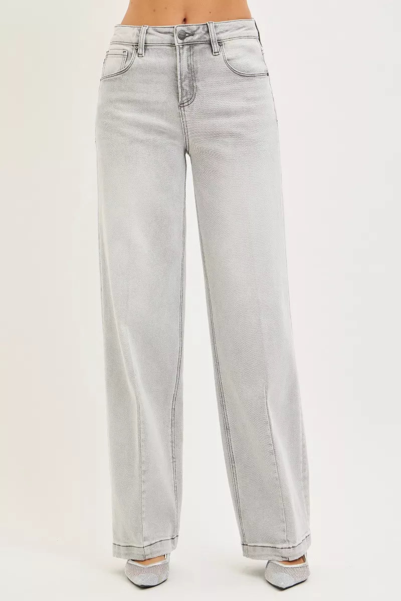 RISEN Jeans - Slouchy Baggy Jeans with Contrast Stitching - Be Bliss Boutique