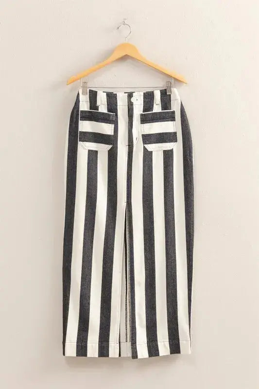 HYFVE Pocket Detail Striped Maxi Skirt - Be Bliss Boutique