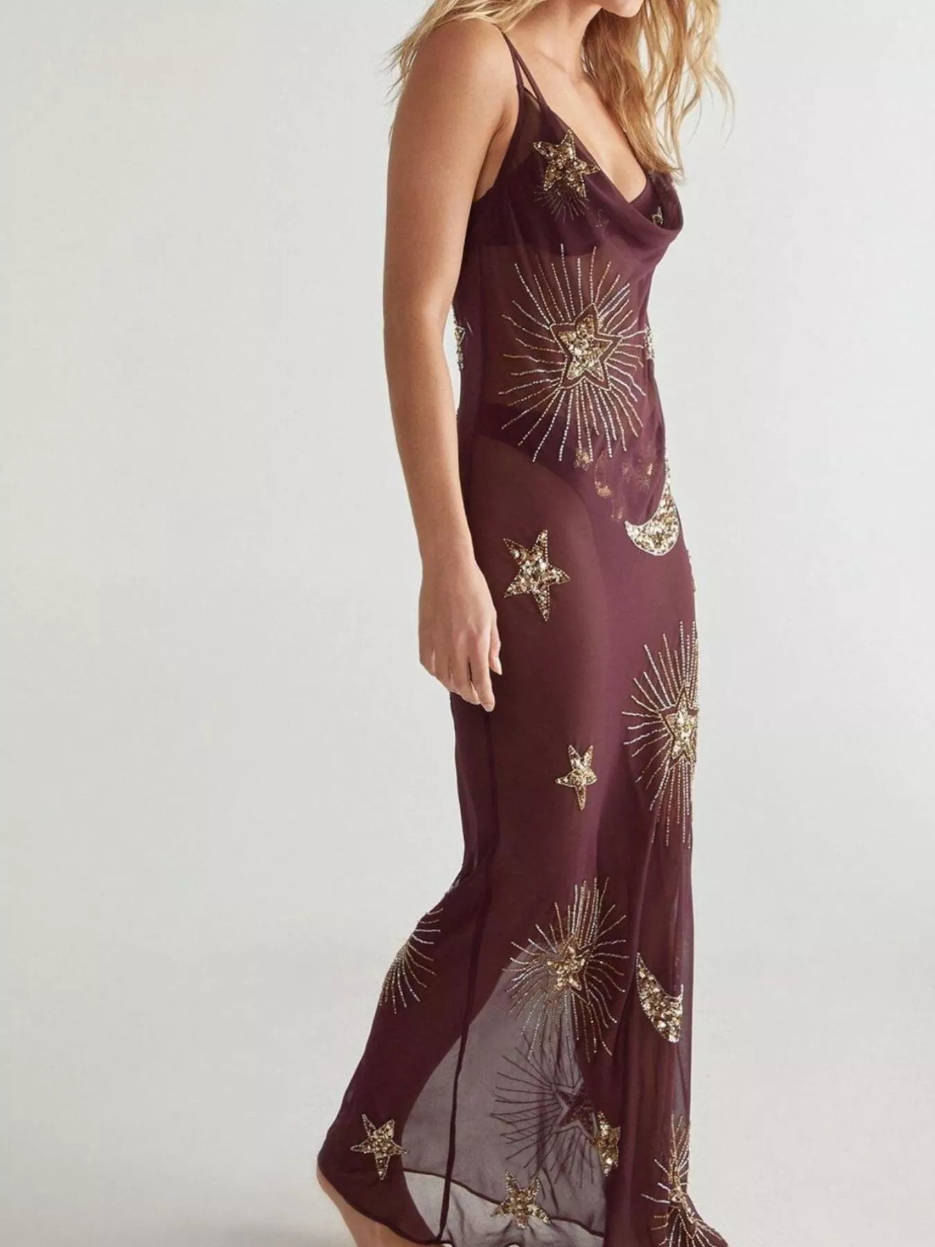 Cowl Neck Maxi Cami Dress - Be Bliss Boutique