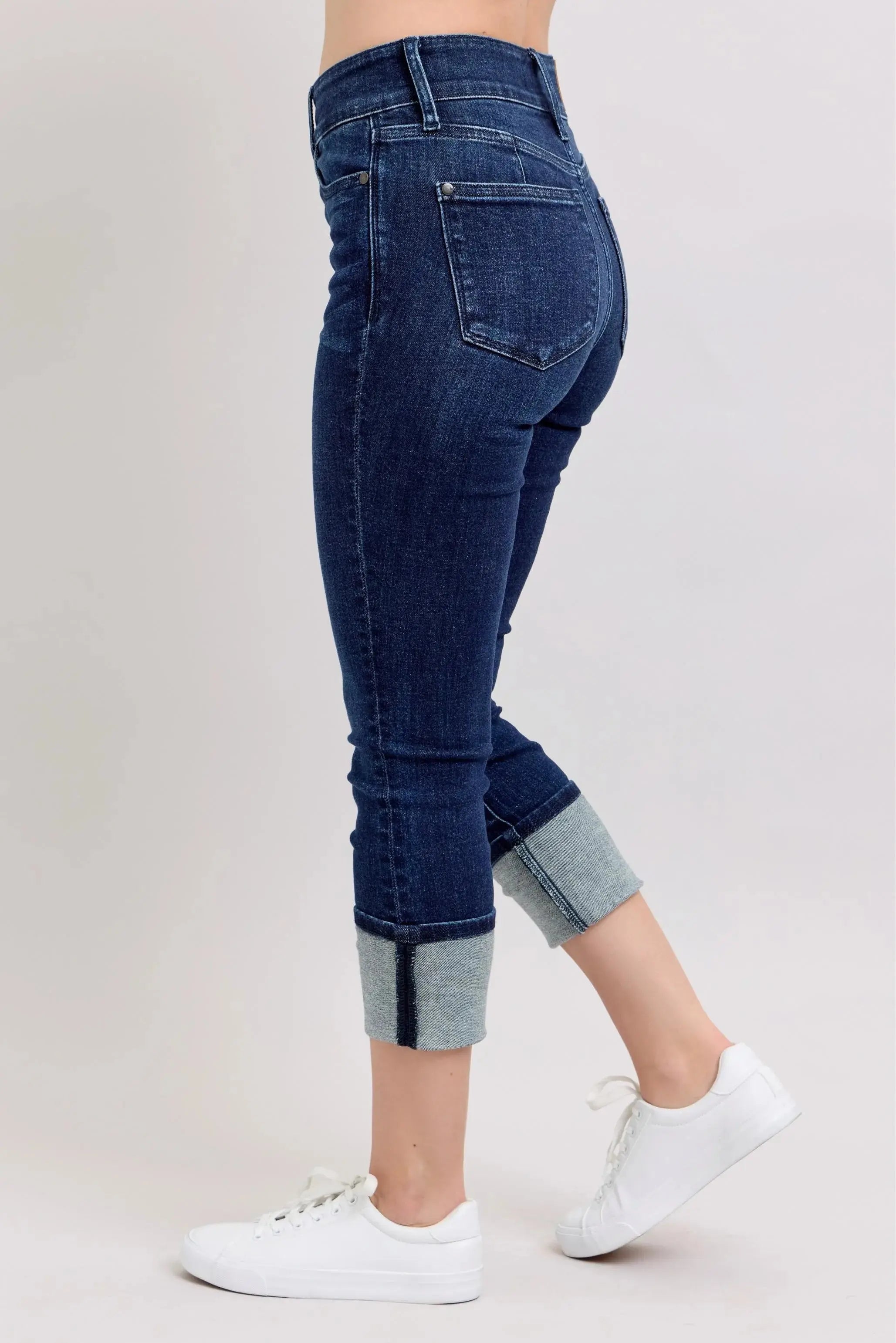 High-Waist Double Waist Band Skinny Leg Judy Blue Jeans - Be Bliss Boutique